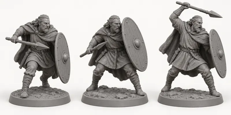 Figurines Germains en résine, fiche de poses 1
