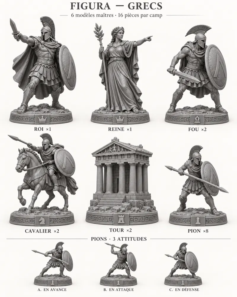 Pièces d’échecs Grecs