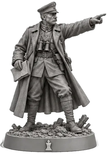 Roi Allemands 1916 en résine : commandant impérial allemand