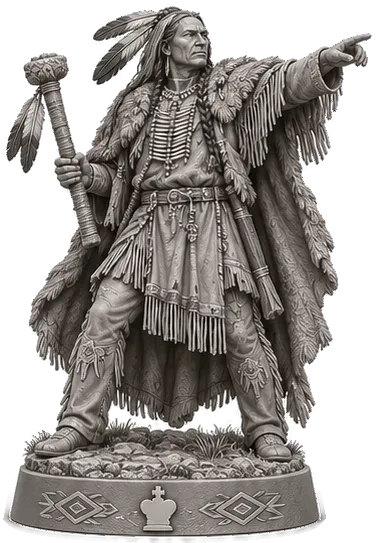 Roi Lakotas en résine : dirigeant lakota